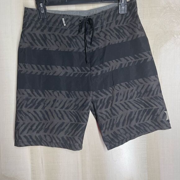 Hurley black and gray swim trunks board shorts, size 28 - Picture 3 of 14